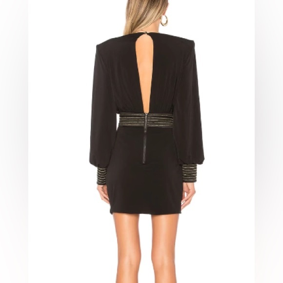 Zhivago Ready Long Sleeve Dress 2 (XS) Black/Gold - Picture 5 of 7